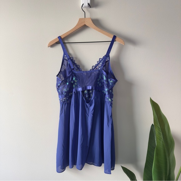 Torrid Aphrodite Lace No Wire Babydoll Blue Slip Adjustable Spaghetti Straps NWT - Picture 5 of 10